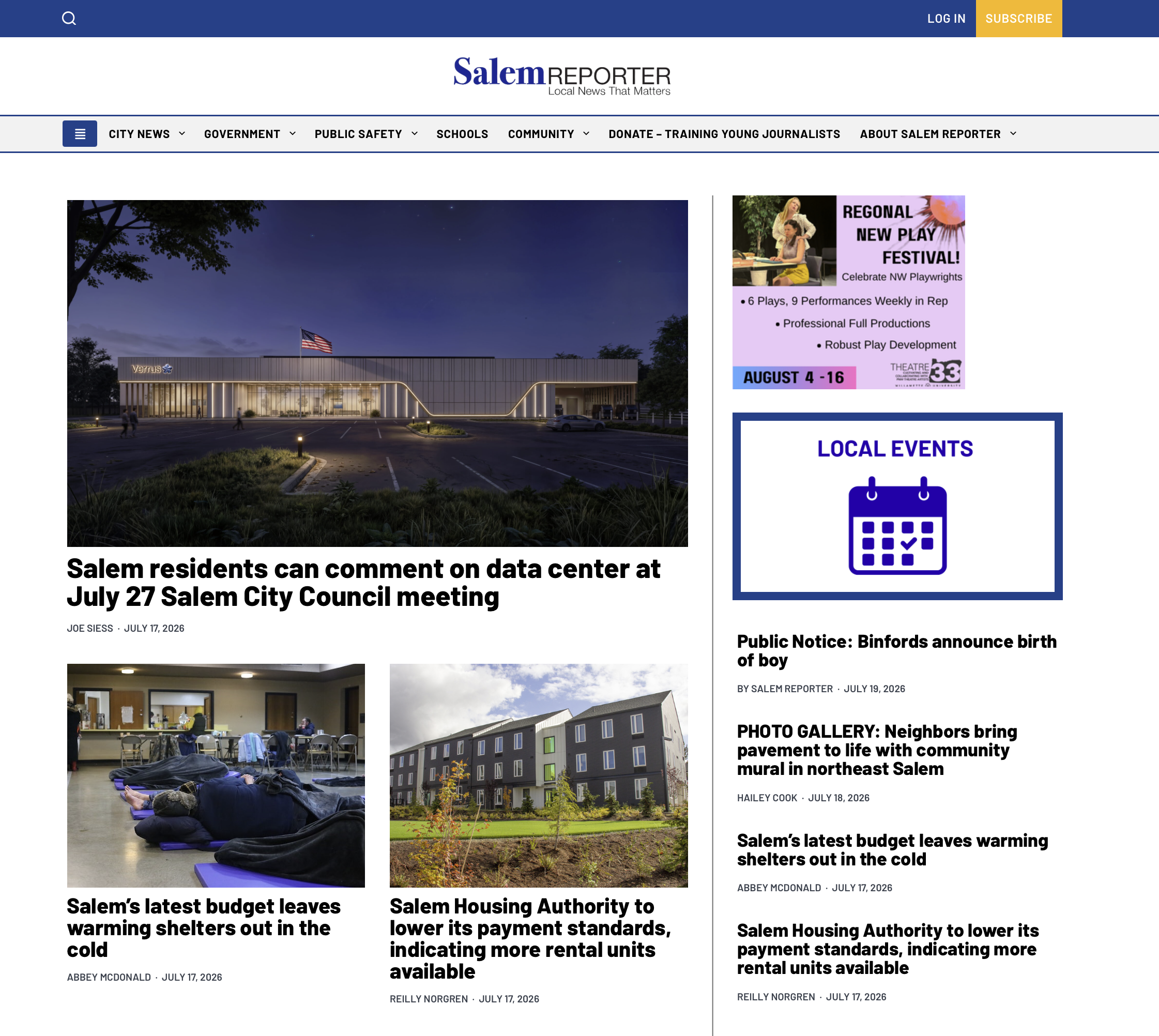 Salem Reporter homepage