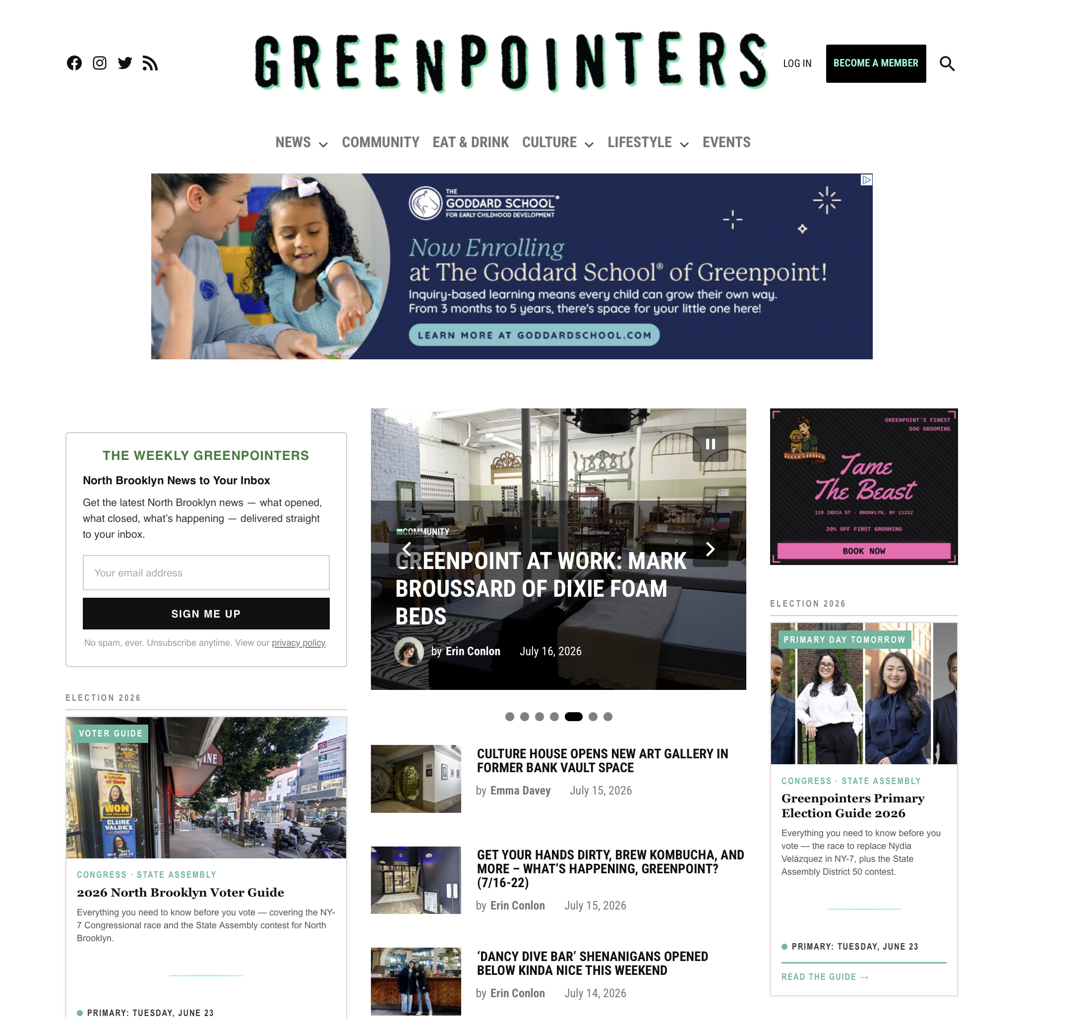 Greenpointers homepage