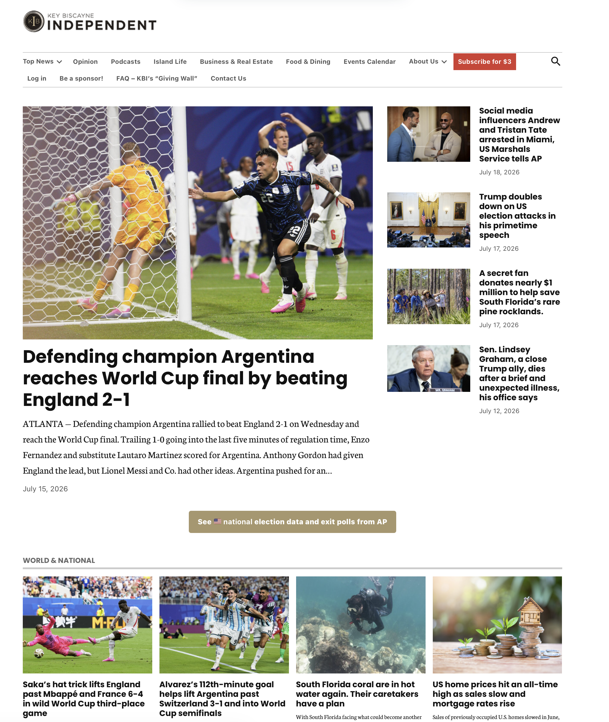 Key Biscayne Independent homepage